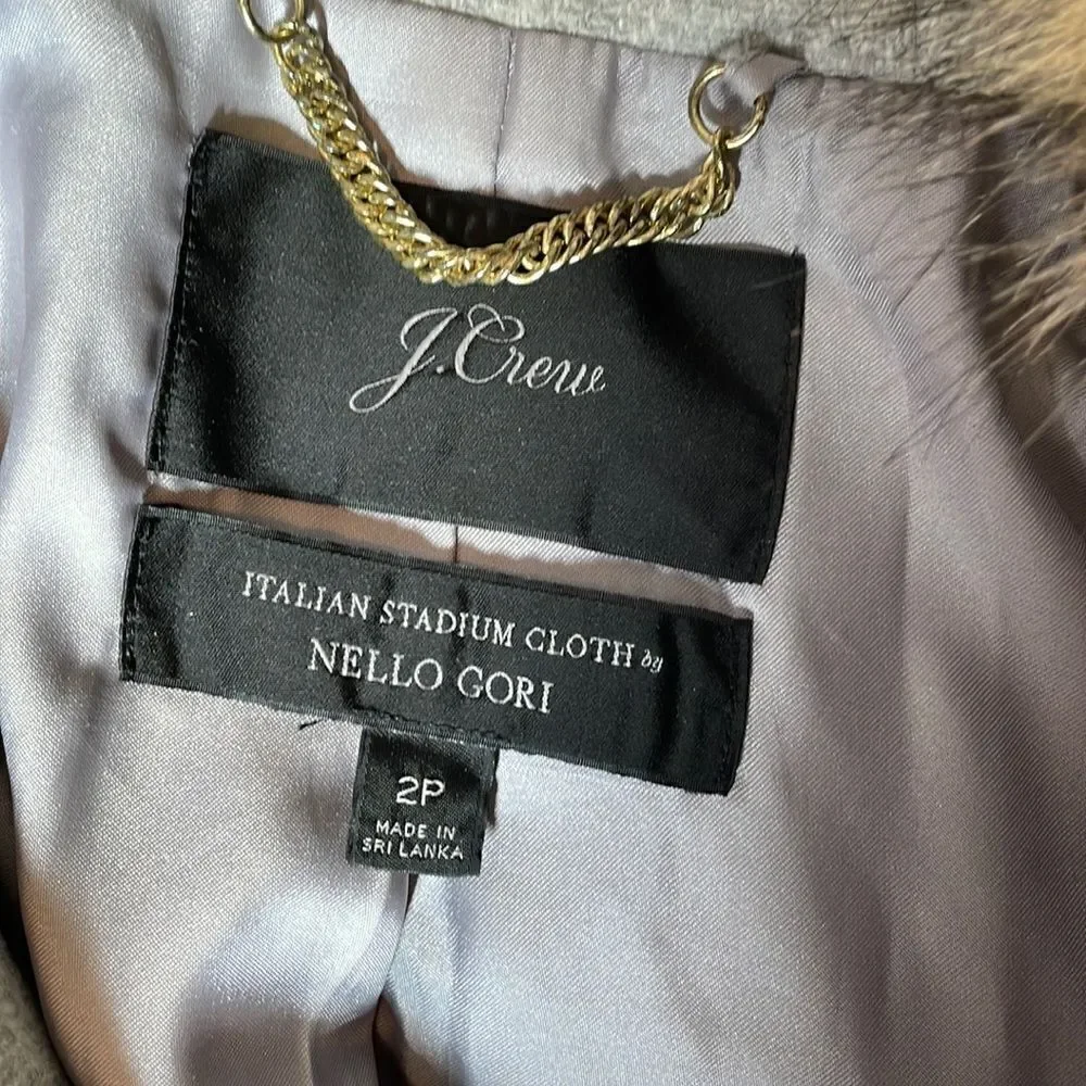 J Crew Chateau Parka Italian Stadium Cloth Grey 2P